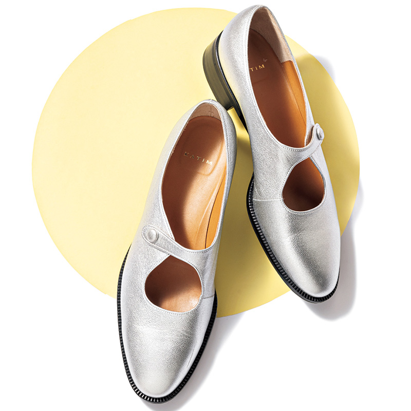 フラットシューズ,メリージェーン,シルバーシューズ,KATIM