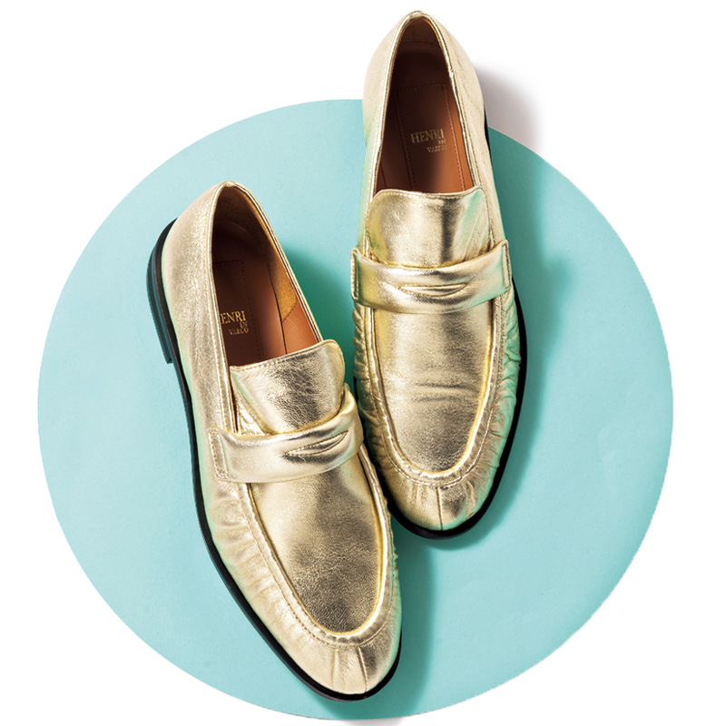 ローファー,メタリックシューズ,HENRIEN VARGO,撥水シューズ