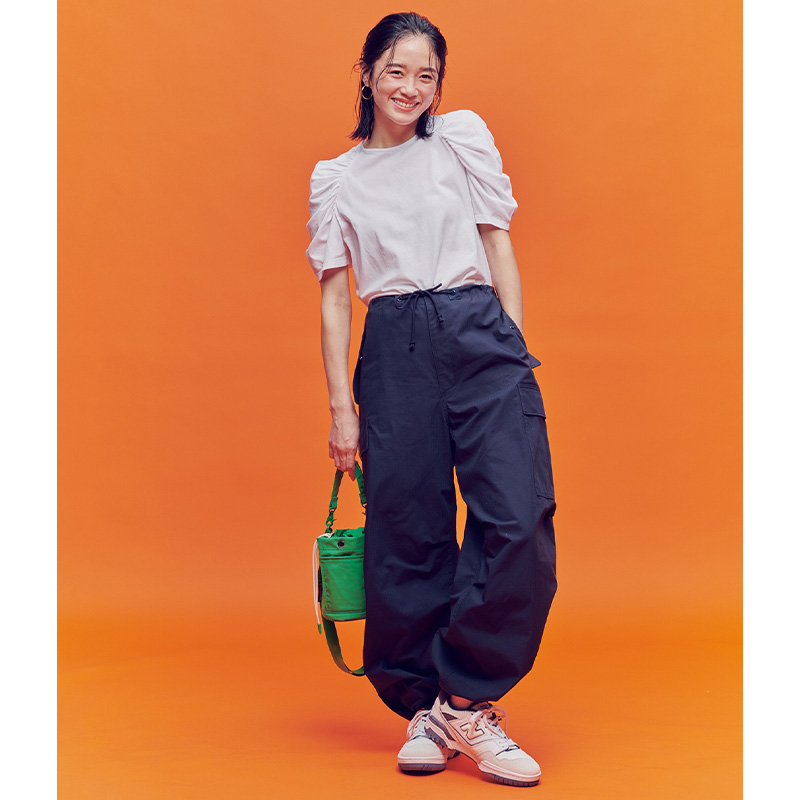 運動会コーデ,ネイビーコーデ,カジュアルコーデ,パラシュートパンツコーデ,宮城舞