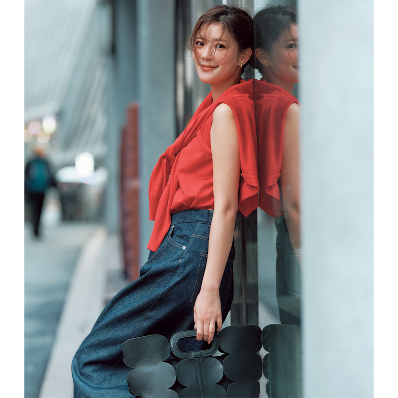 カーディガン、ニット、ジョンスメドレー、赤、カジュアル