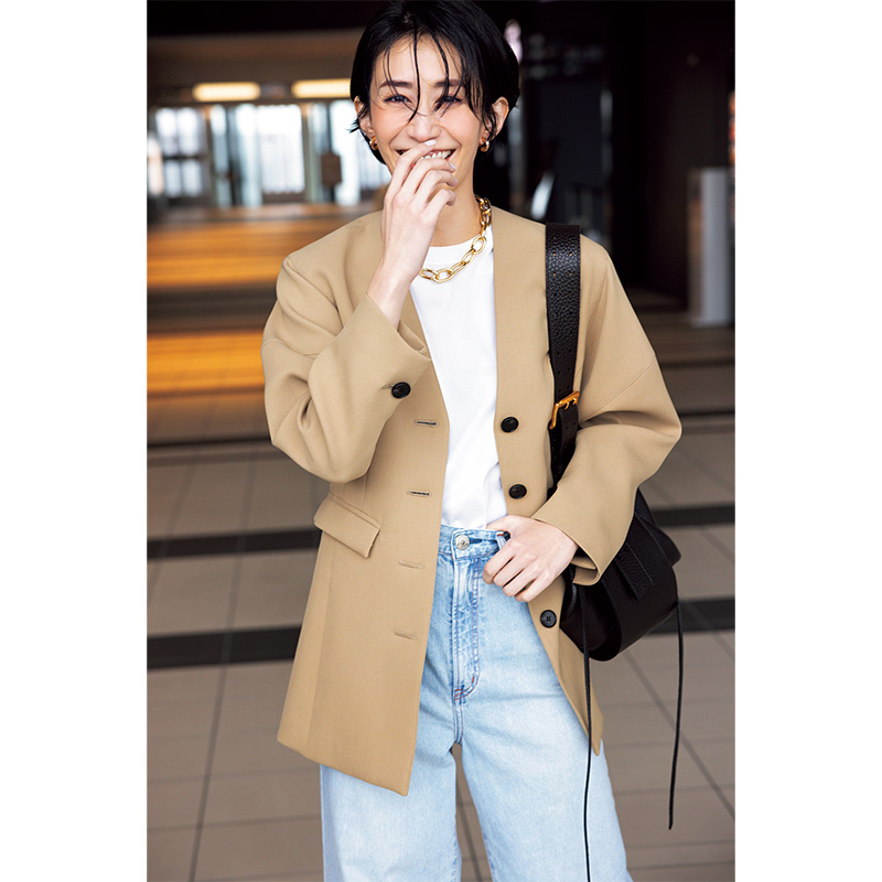 神山まりあ,デニムコーデ,ジャケットコーデ