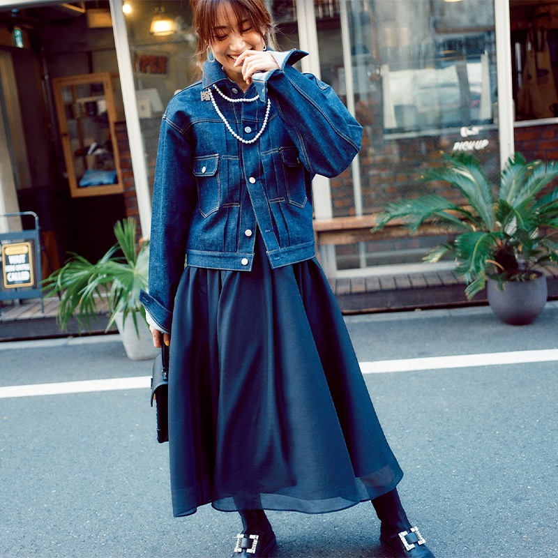 東原亜希,Gジャン,デニム,デニムジャケット,春コーデ,春アウター