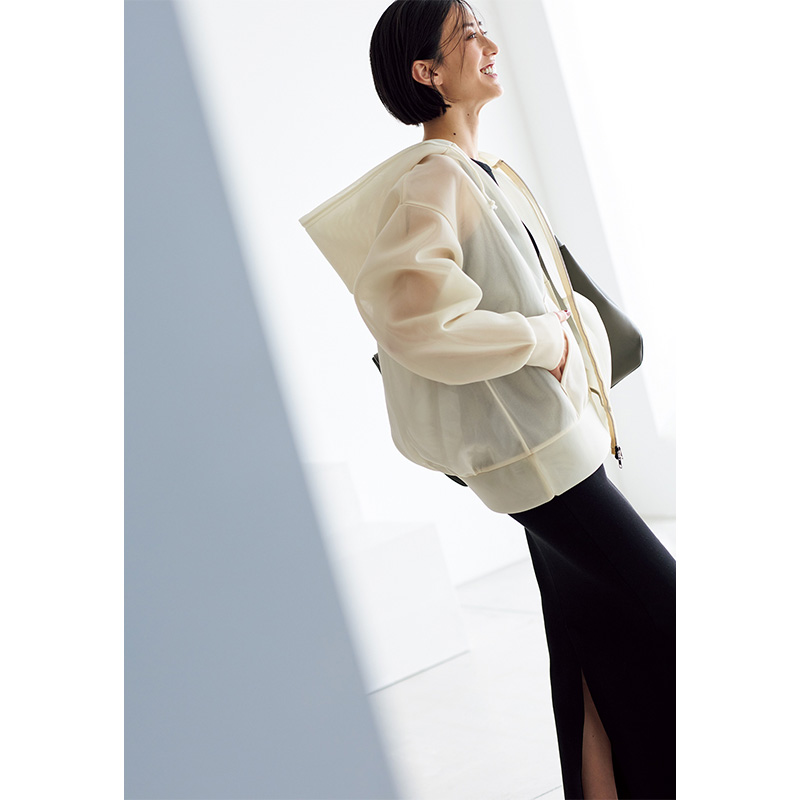 yuw,ユウ,パーカー,透けパーカー,パーカーコーデ