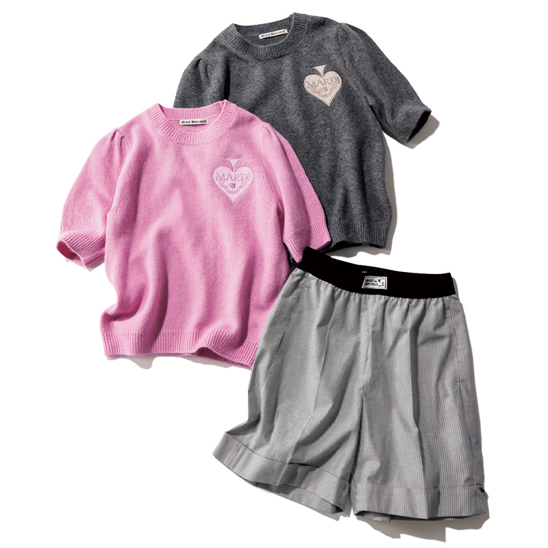 マルディ メクルディのニットとショートパンツ