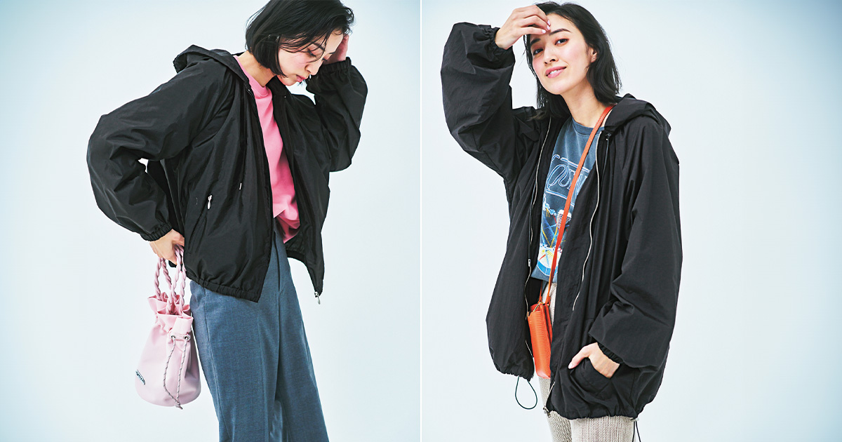 ブルゾン,黒ブルゾン,春アウター