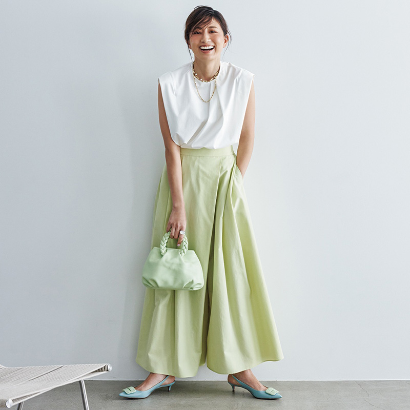 東原亜希,ワイドパンツ,エブール,パンツコーデ