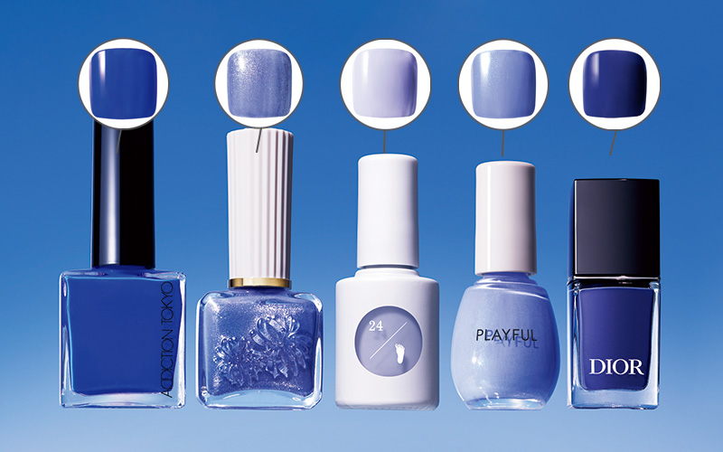 夏の足元に最適なブルーのネイル5本