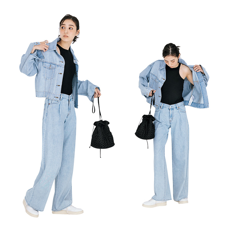 デニムコーデ,デニムONデニム,岡本あずさ