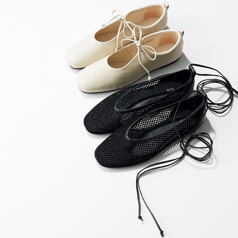 フラットシューズ,透けシューズ,COS