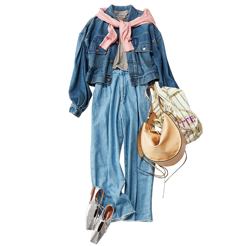 デニムジャケット,Gジャン,HYKE,Gジャンコーデ,デニムジャケットコーデ,デニムコーデ,ワントーンコーデ