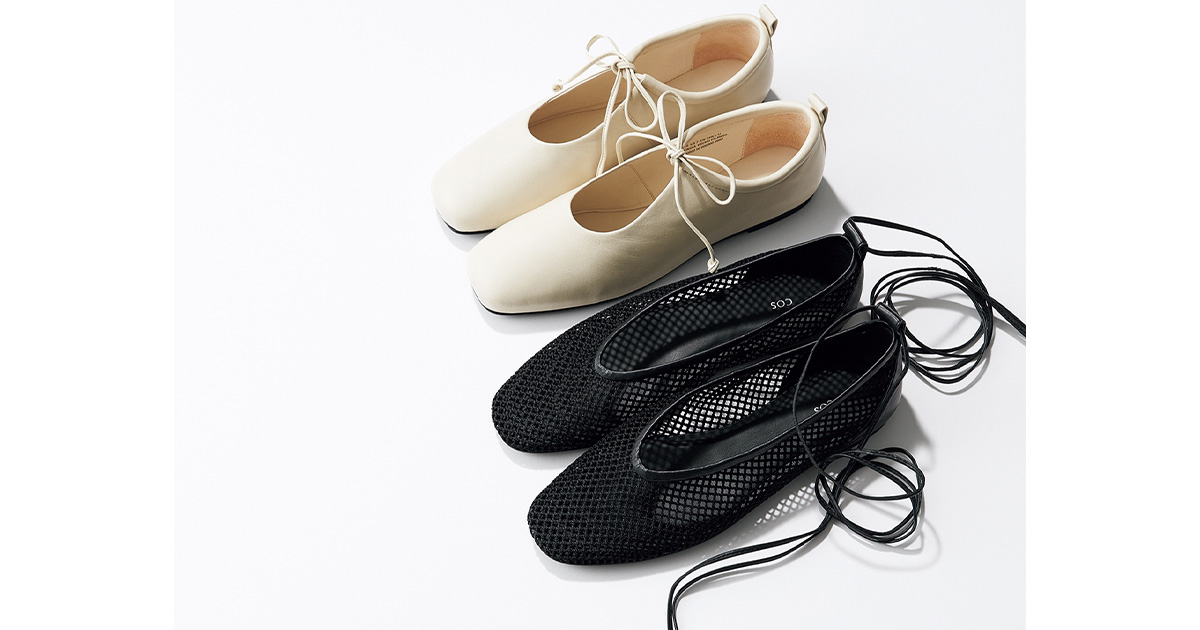 フラットシューズ,透けシューズ,COS