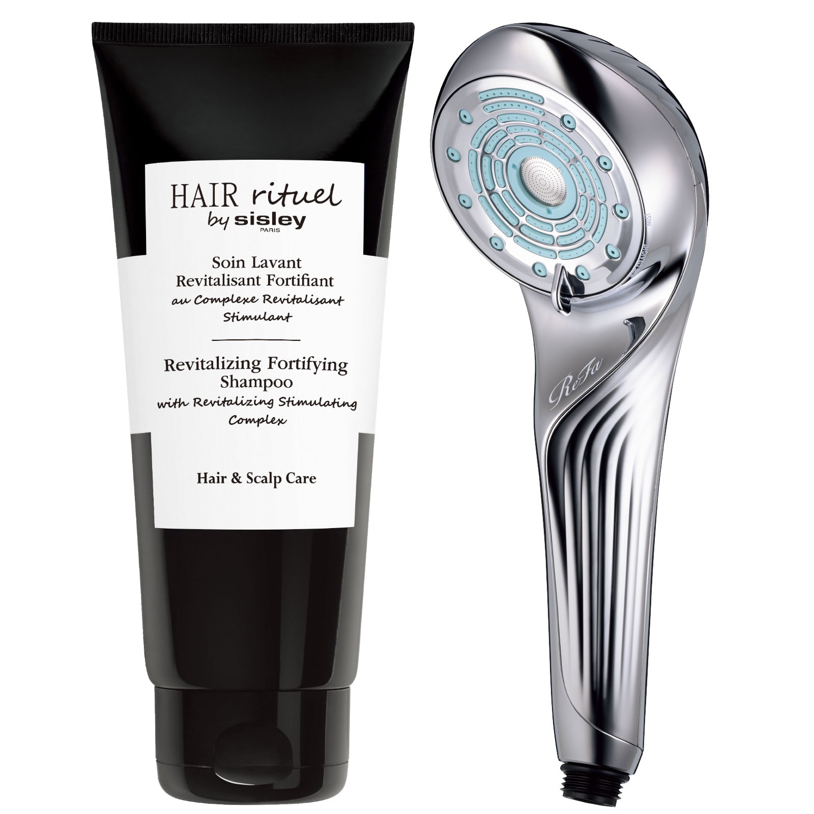 左から、シスレー ヘア リチュアル フォーティファイング シャンプー、リファファインバブル U