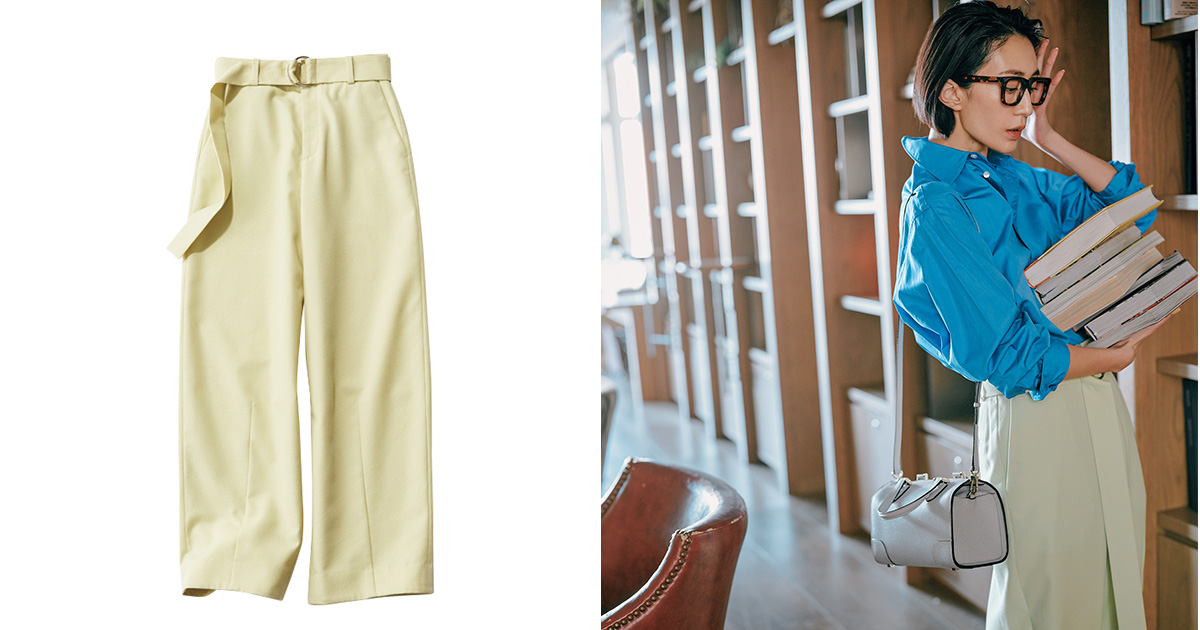 ワイドパンツ,カラーパンツ,パンツコーデ,エストネーション,神山まりあ