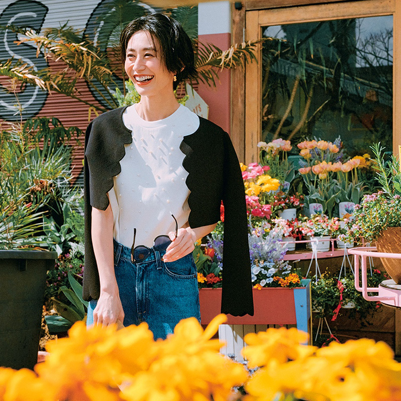 パールTシャツ,マカフィー,Tシャツコーデ,デニムコーデ,神山まりあ