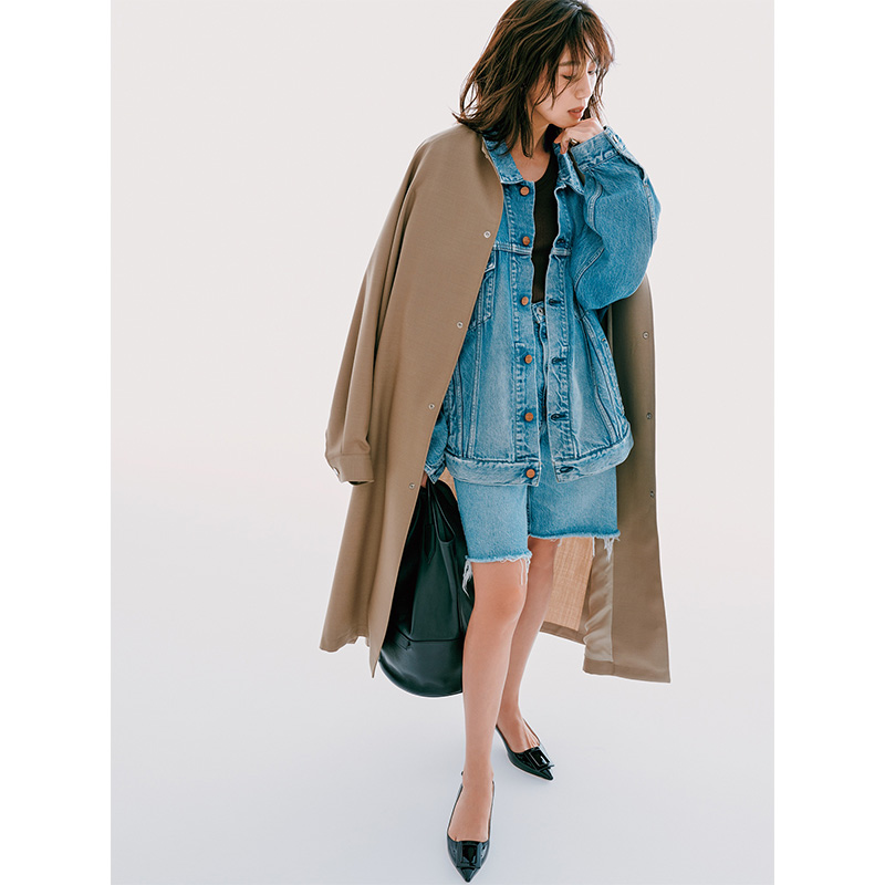 東原亜希,デニムコーデ,デニムONデニム