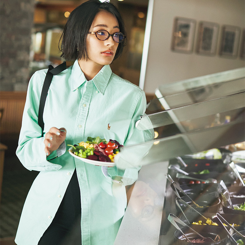 ラルフローレン,シャツ,メンズシャツ,シャツコーデ,メガネコーデ,木佐貫まや