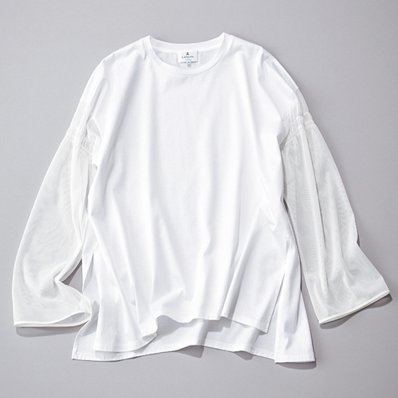 ロンT,白ロンT,カットソー,ランバンオンブルー