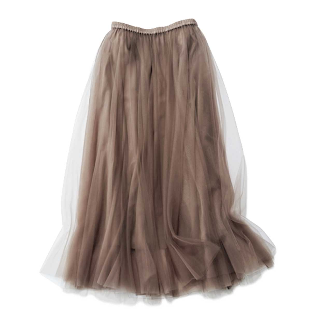 大人の甘さのチュールスカート。