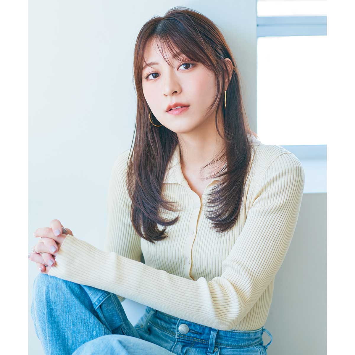 【丸顔さんには…】 なじむよう