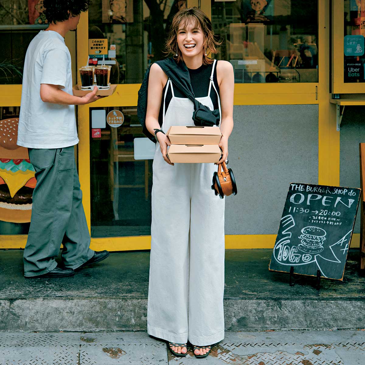 【@ダブルデート】白サロペット