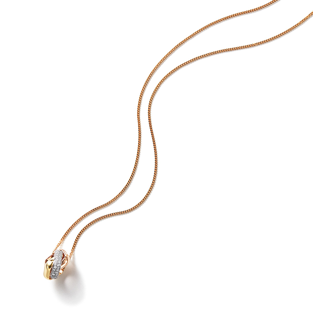 カルティエ,トリニティ,クッションシェイプ,ダイヤ,ネックレス