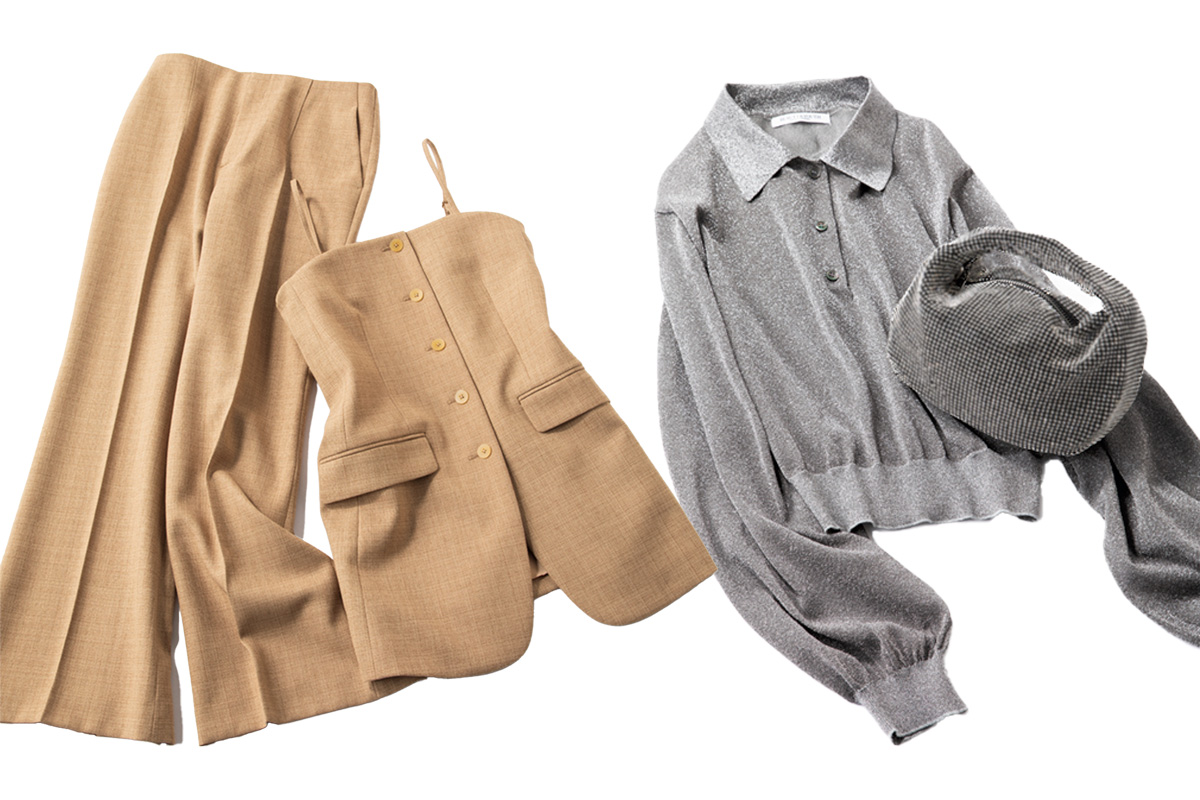 ビューティー＆ユース,BEAUTY&YOUTH,セレクトショップ,セットアップ,ラメニット,シルバーバッグ